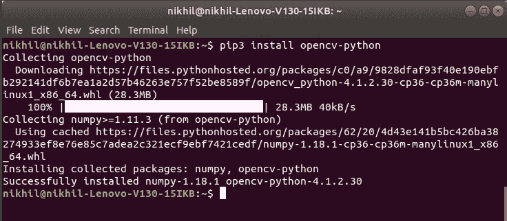 Python opencv install