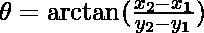 \theta = \arctan(\frac{x_2 - x_1}{y_2 - y_1})