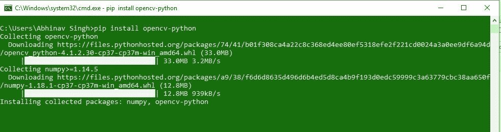 Installing-Packages-OpenCV